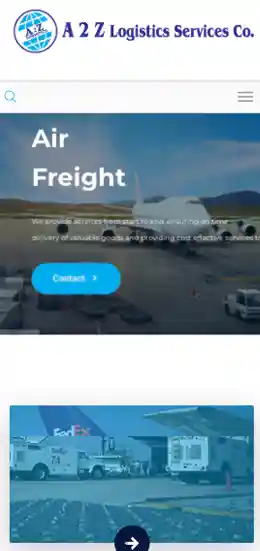 Mobile view of A2Z website.