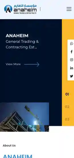Mobile view of Anaheim website.