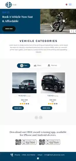 Mobile view of HUB website. 