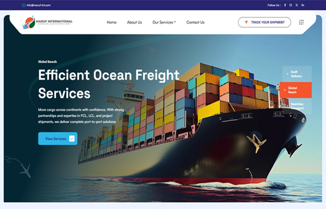 desktop view of our client website.