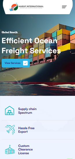 mobile view of our client website.