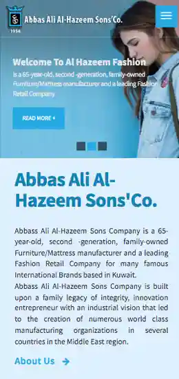 Mobile view of Abbas Ali website.