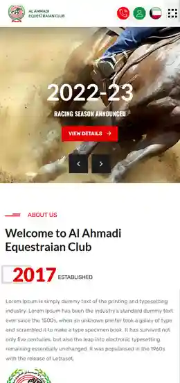 Mobile view of Al-Ahmadi website.