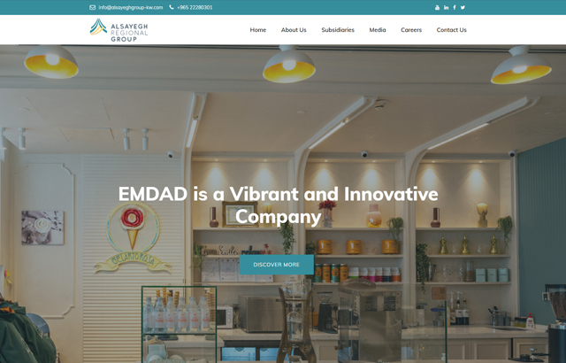 Desktop view of Al Sayegh website design.