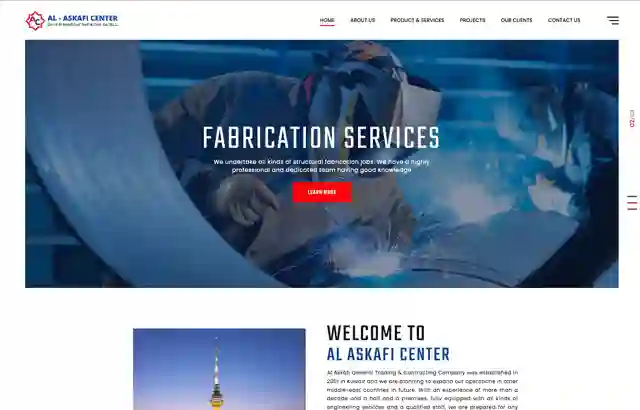 Desktop view of Askafi website.