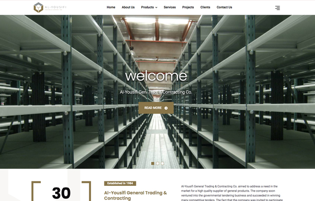 Desktop view of Al-yousifi website. 