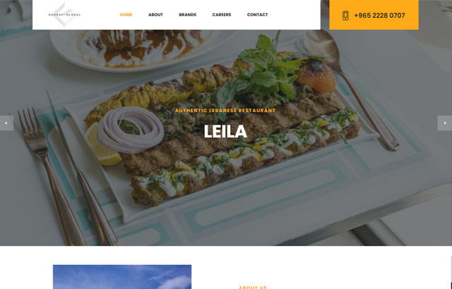 Desktop view of Kharafi Global website.