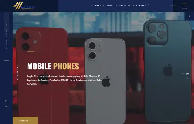 Desktop view of Eagle plus website.