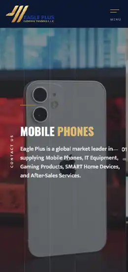 Mobile view of Eagle plus website.