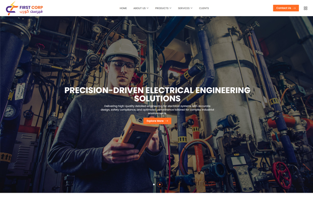 desktop view of client website