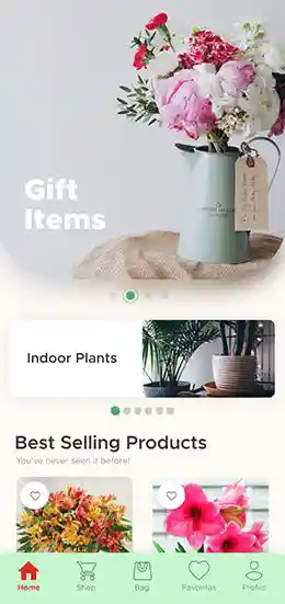 Mobile view of flora website.