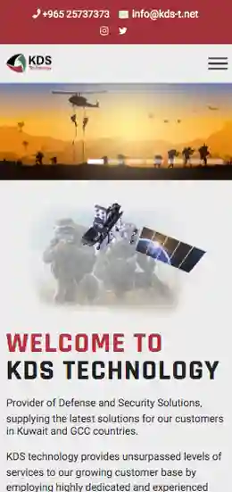 Mobile view of KDS website.