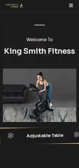 Mobile view of kingsmithh website. 