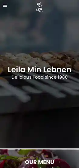 mobile view of LEILA website.