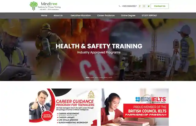 Desktop view of Mindtree website.