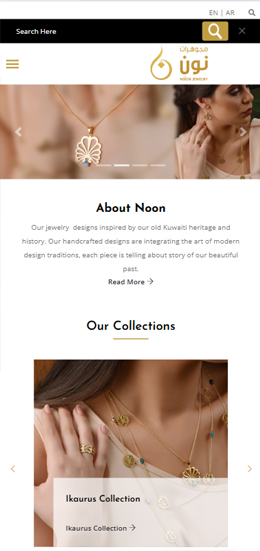 Moble view of our client website.