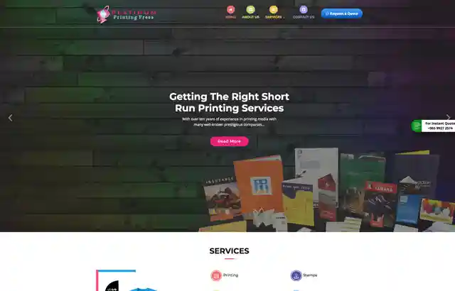 Desktop view of platinum website.