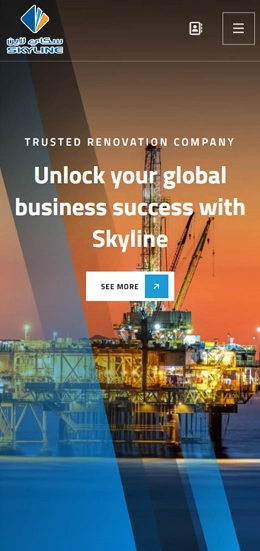 Mobile view of skyline website.