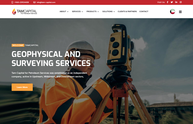 Desktop view of tamcapital website.