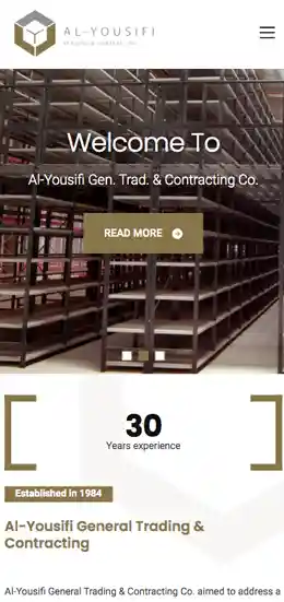Mobile view of Al-yousifi website. 